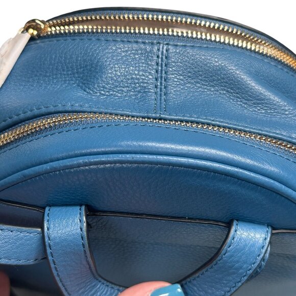 Michael Kors Rhea Zip Medium Leather DK Chambray Backpack with Tag - Picture 8 of 16